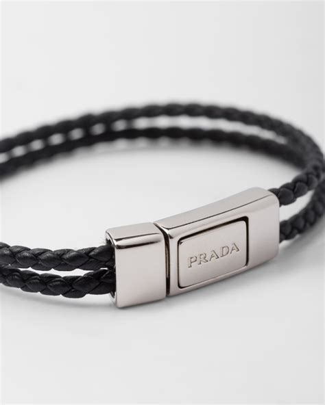 prada necklace leather|braided nappa leather bracelet.